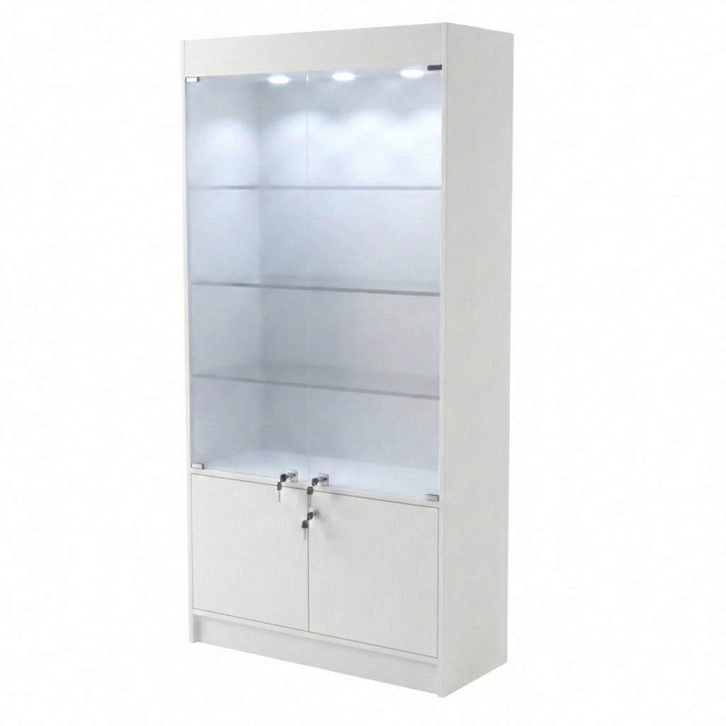 Vitrina Mural Melaminica Para Exhibición Con Bodega 100x40x200cm