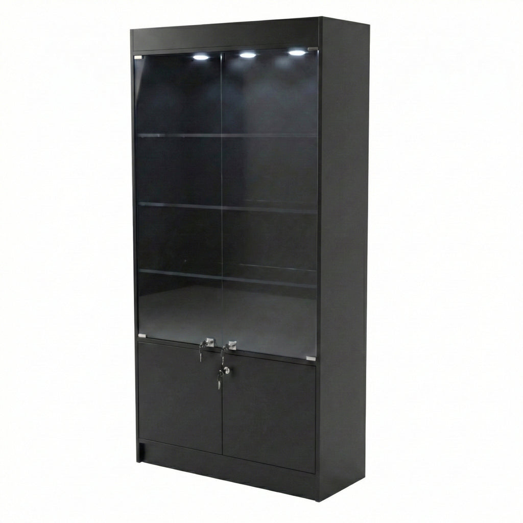 Vitrina Mural Melaminica Para Exhibición Con Bodega 100x40x200cm