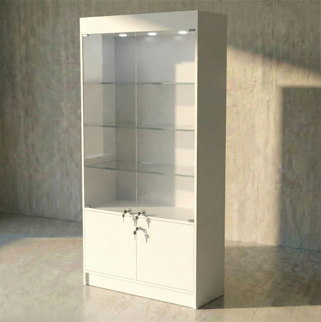 Vitrina Mural Melaminica Para Exhibición Con Bodega 100x40x200cm