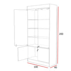 Vitrina Mural Melaminica Para Exhibición Con Bodega 100x40x200cm