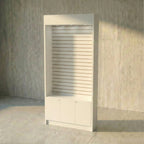 Trasera Mural Con Ranurado Y Bodega 106x30x230cm