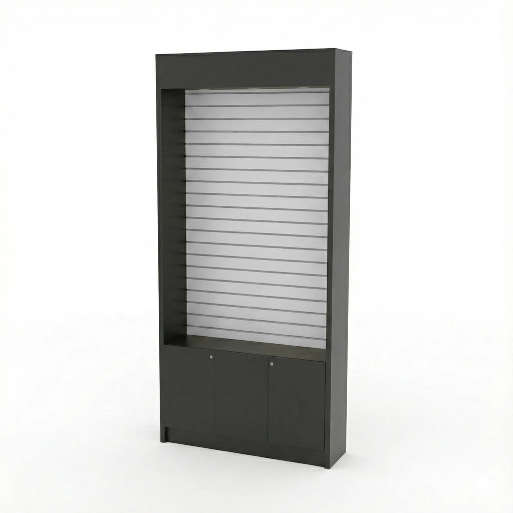 Trasera Mural Con Ranurado Y Bodega 106x30x230cm