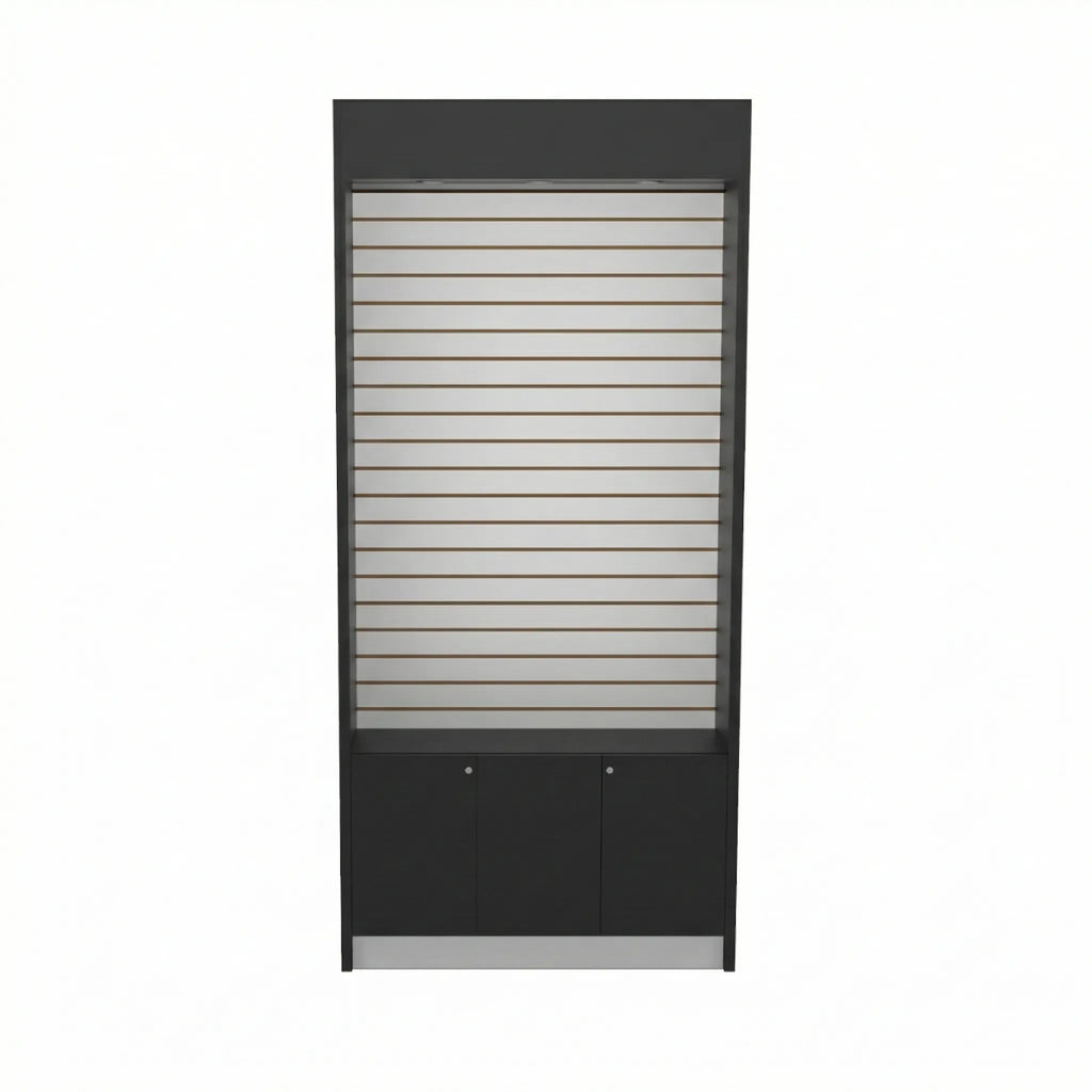 Trasera Mural Con Ranurado Y Bodega 106x30x230cm