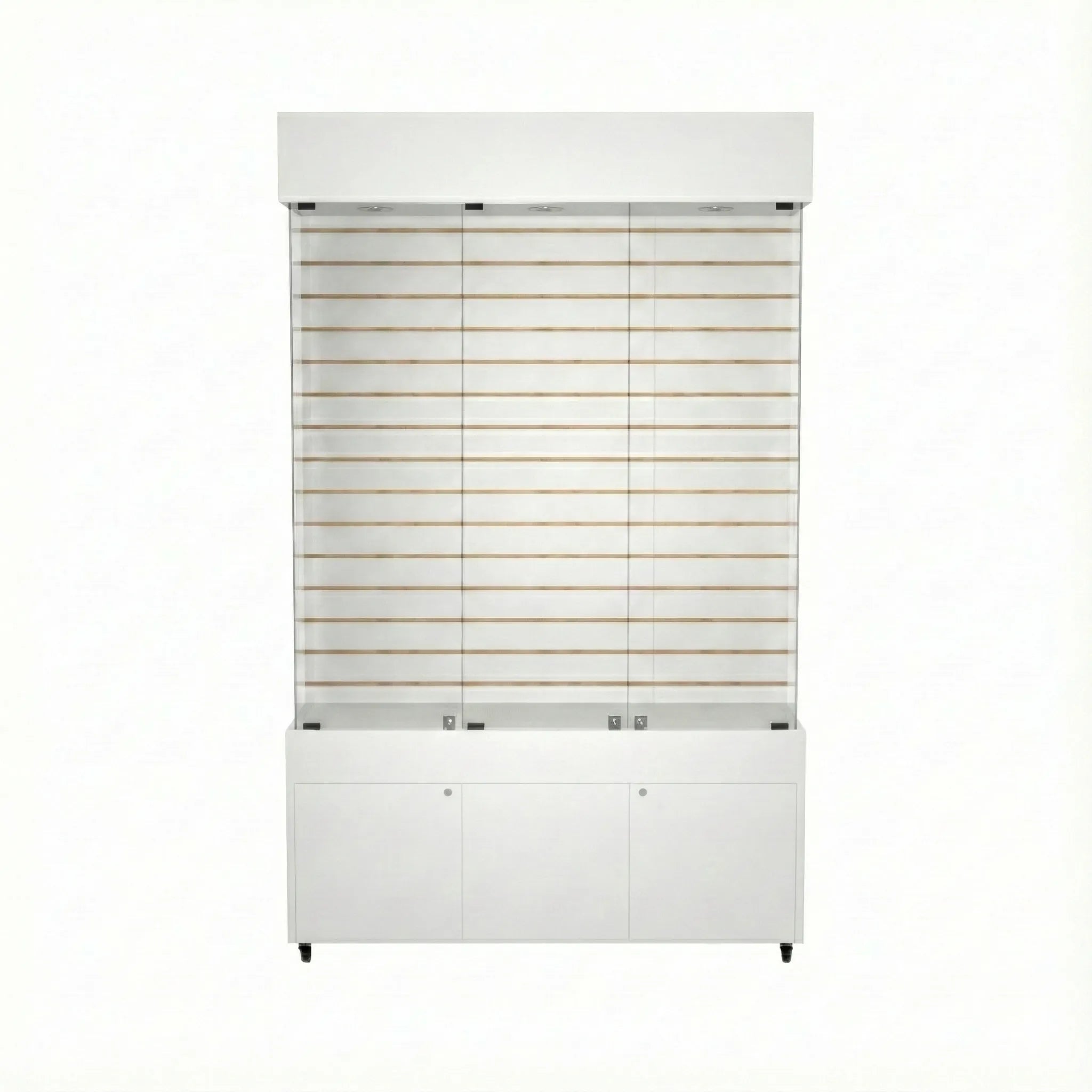 Vitrina Con Ranurado Y Bodega Para Exhibición 120x40x196cm