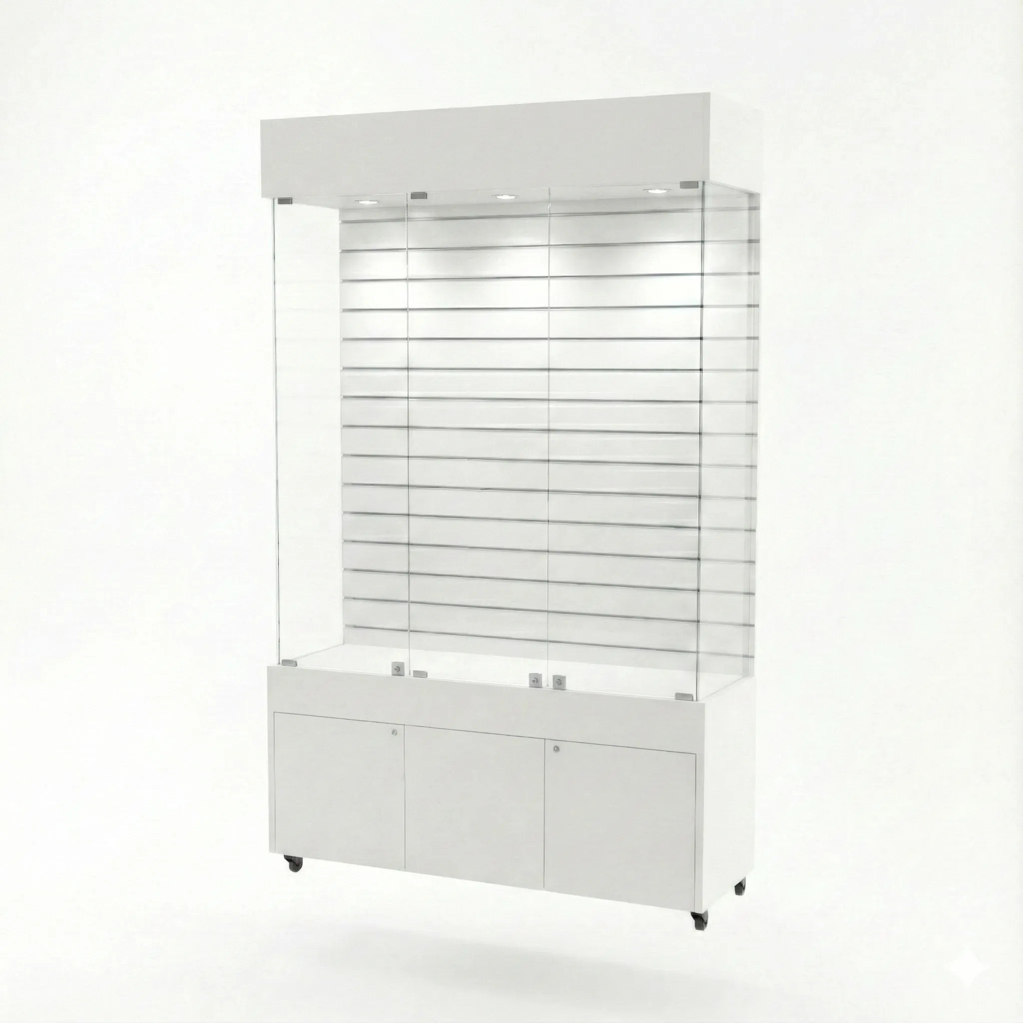 Vitrina Con Ranurado Y Bodega Para Exhibición 120x40x196cm