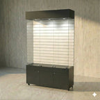 Vitrina Con Ranurado Y Bodega Para Exhibición 120x40x196cm