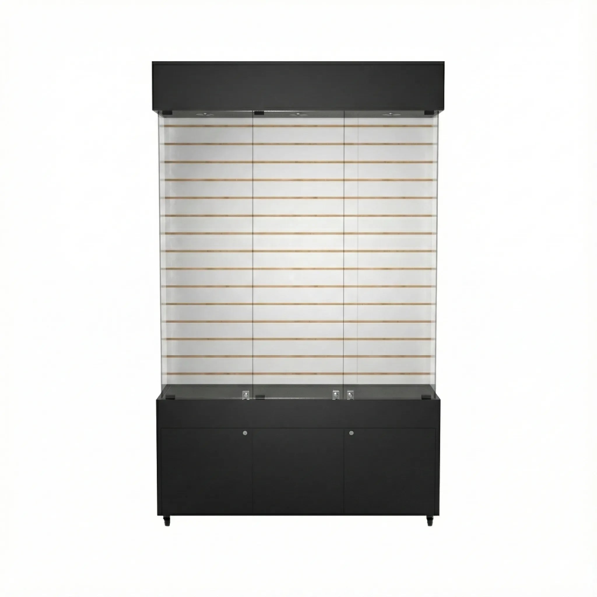 Vitrina Con Ranurado Y Bodega Para Exhibición 120x40x196cm