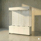 Vitrina Con Ranurado Y Bodega  Para Exhibición 150x40x196cm