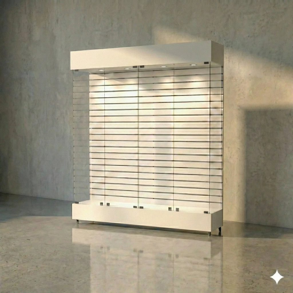 Vitrina Con Ranurado  Para Exhibición 150x40x196cm