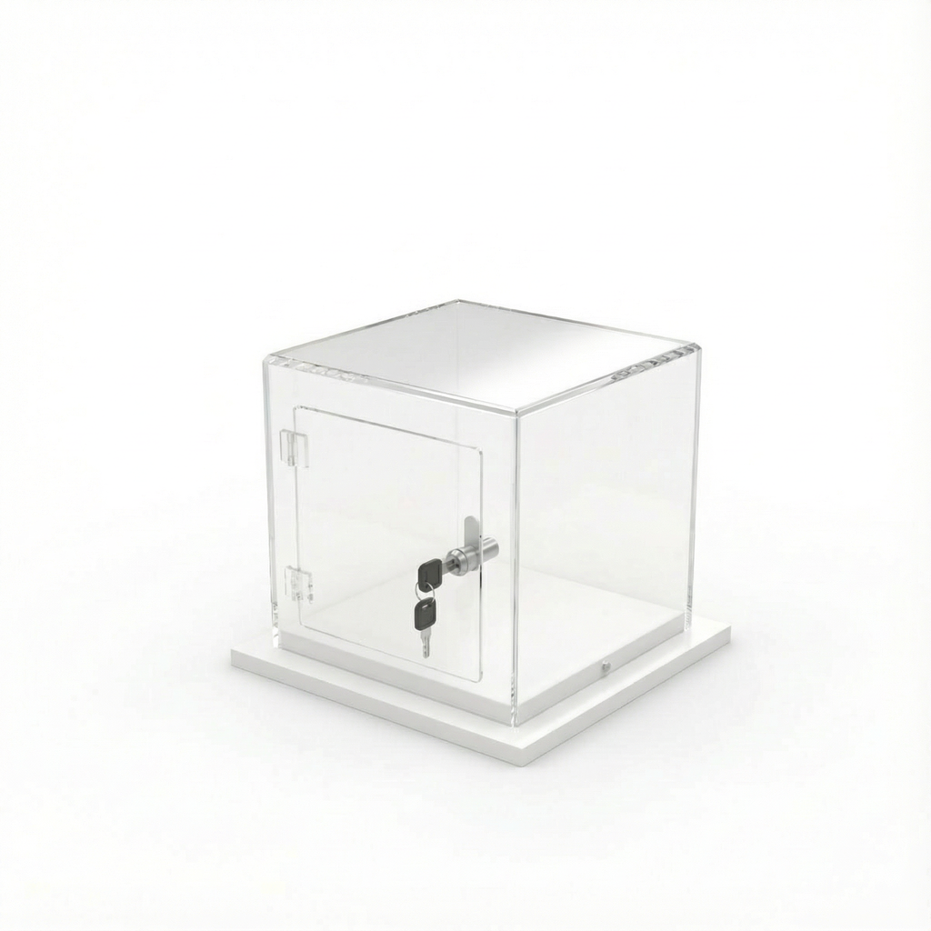 Cúpula Acrílico 30x30 Con Puerta, Base Melamínica