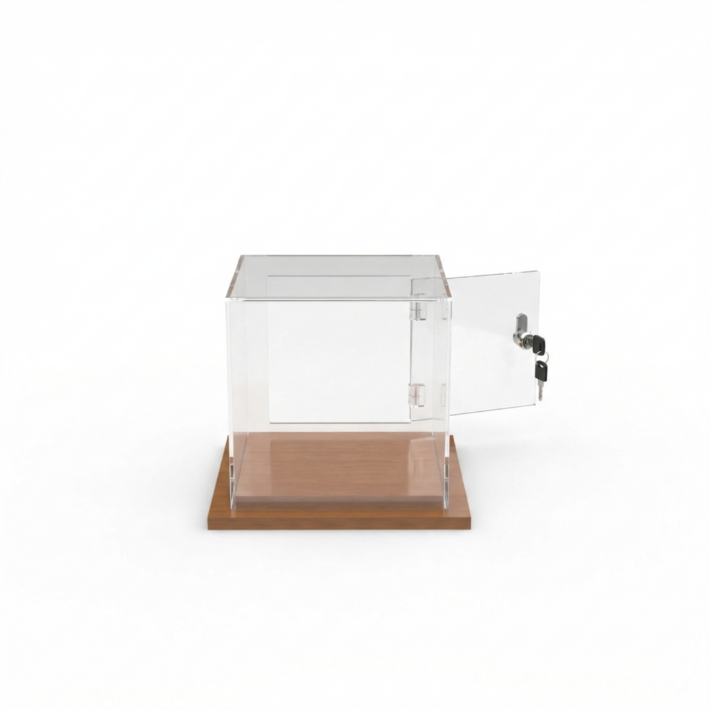 Cúpula Acrílico 30x30 Con Puerta, Base Melamínica