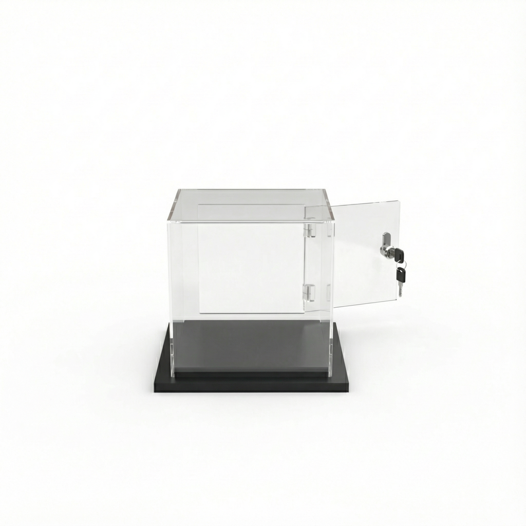 Cúpula Acrílico 30x30 Con Puerta, Base Melamínica