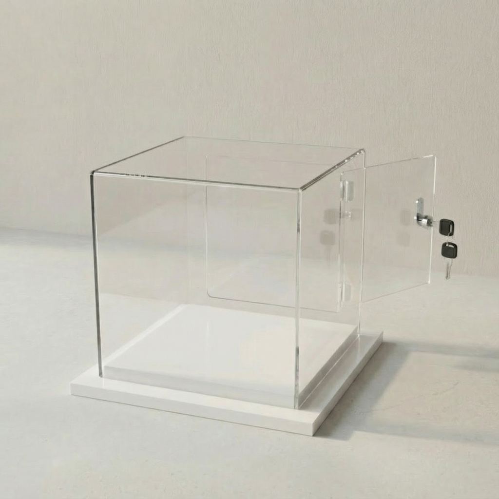 Cúpula Acrílico 30x30 Con Puerta, Base Melamínica