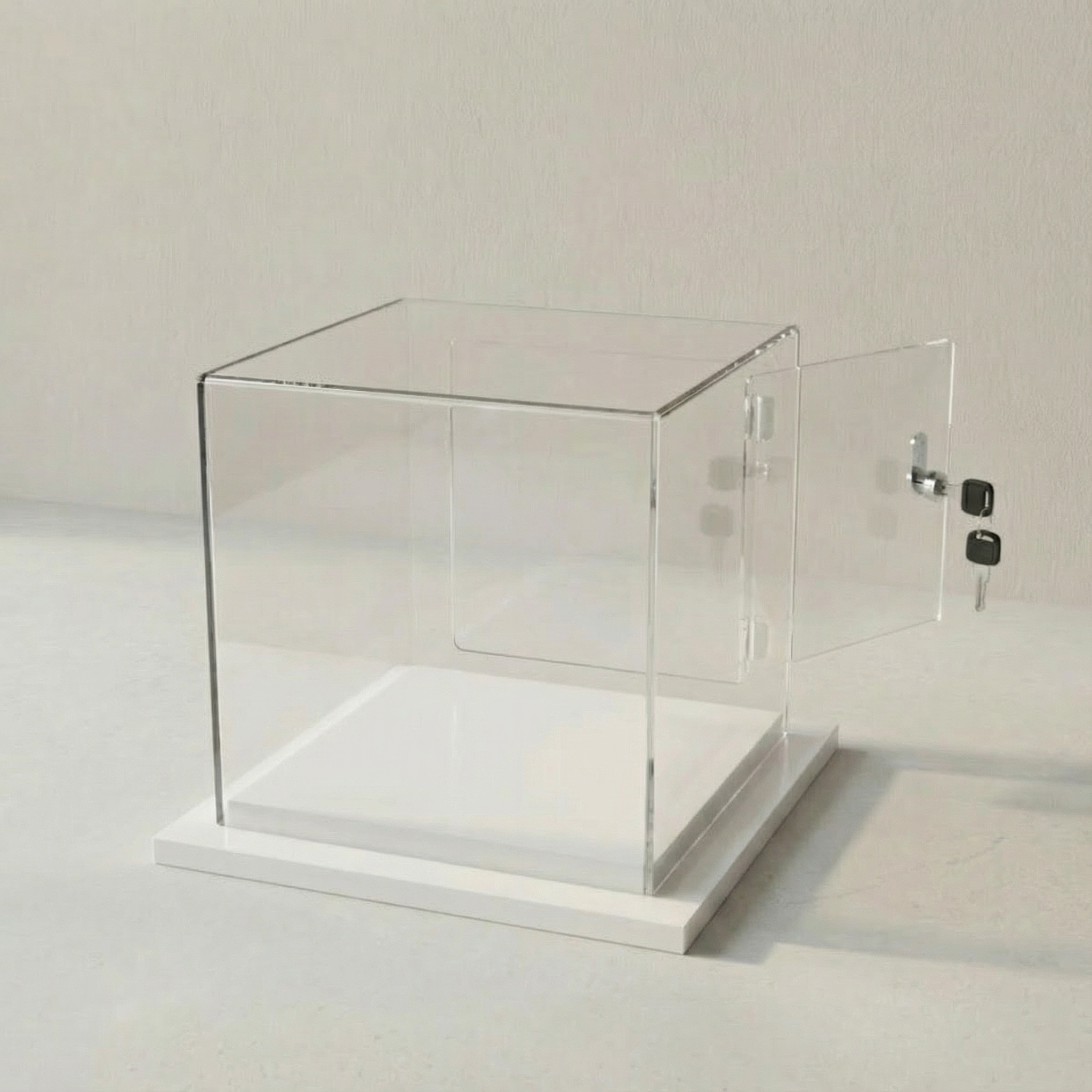 Cúpula Acrílico 30x30 Con Puerta, Base Melamínica