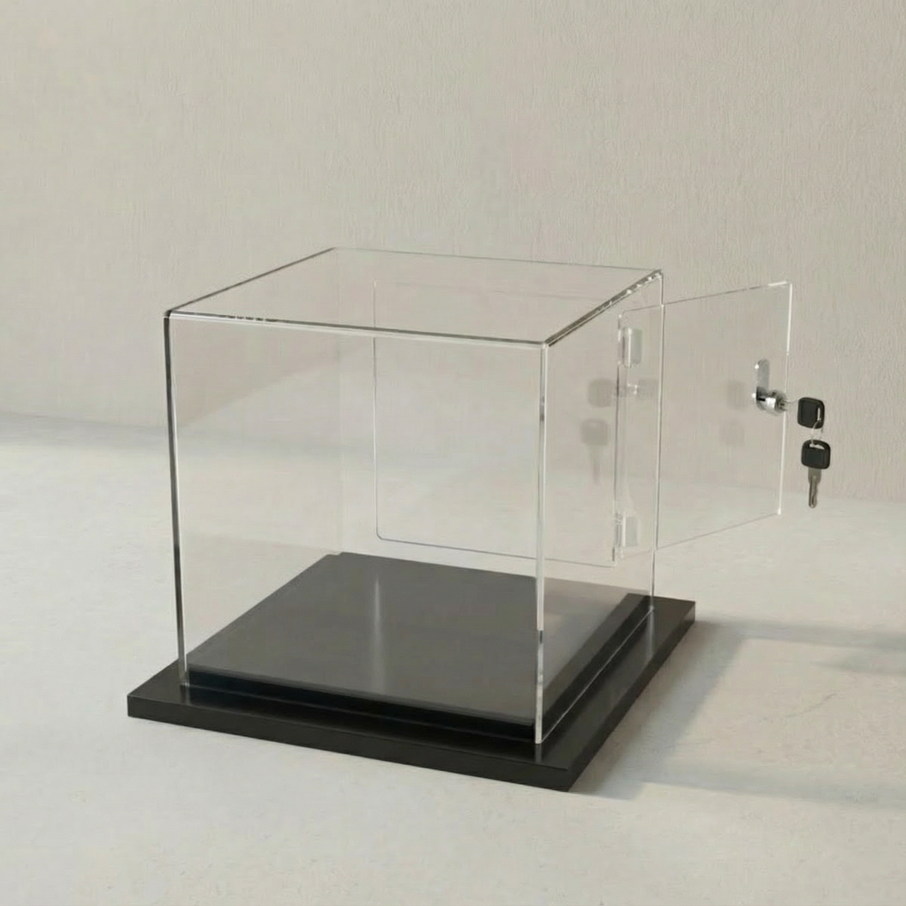 Cúpula Acrílico 30x30 Con Puerta, Base Melamínica