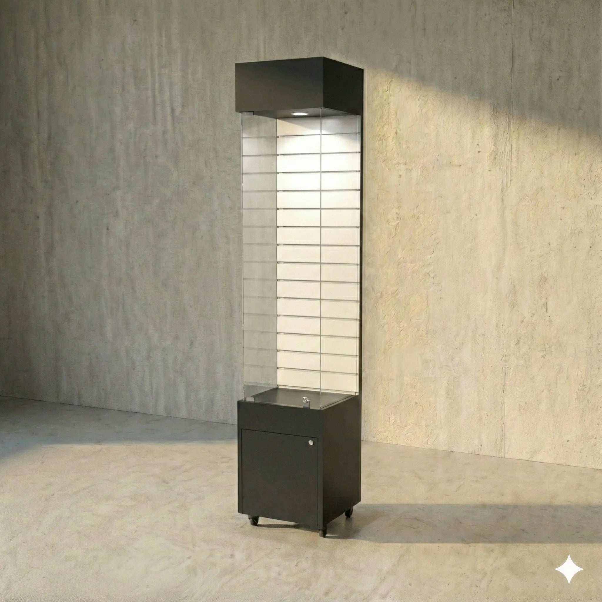 Vitrina 40x40 Ranurado CB Negro