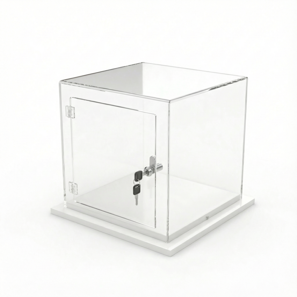 Cúpula Acrílico 40x40 Con Puerta, Base Melamínica