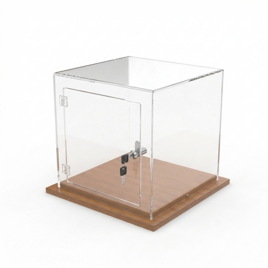 Cúpula Acrílico 40x40 Con Puerta, Base Melamínica