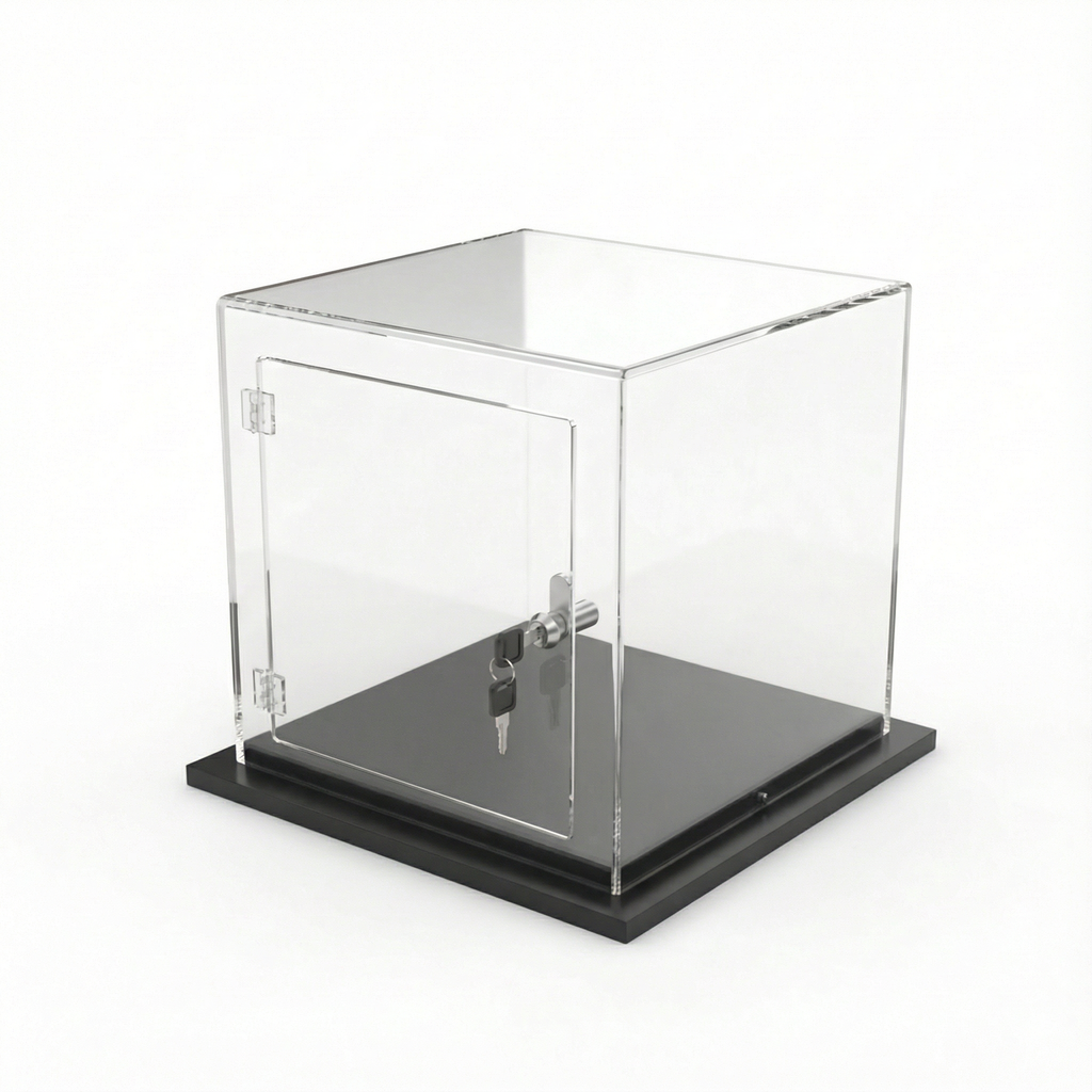 Cúpula Acrílico 40x40 Con Puerta, Base Melamínica