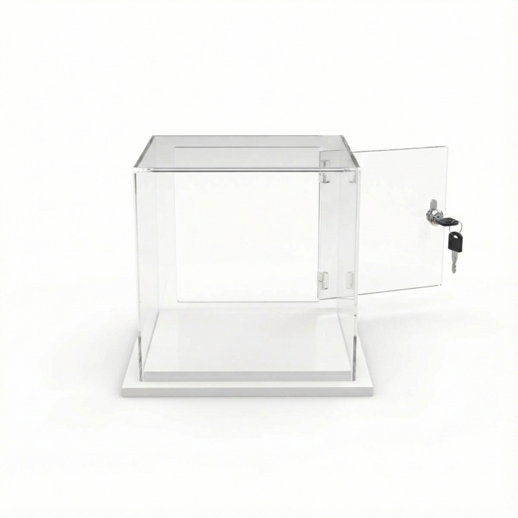 Cúpula Acrílico 40x40 Con Puerta, Base Melamínica