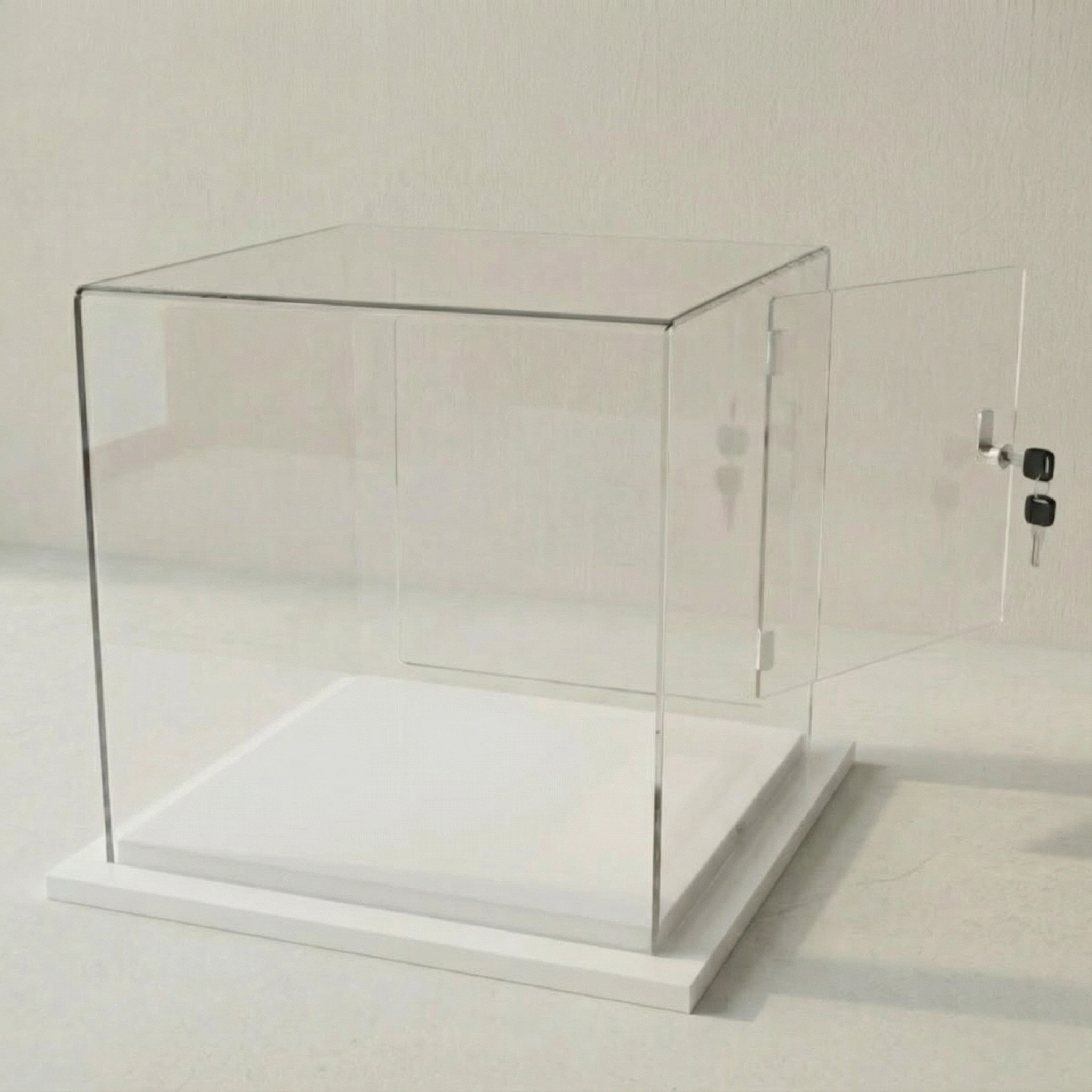 Cúpula Acrílico 40x40 Con Puerta, Base Melamínica