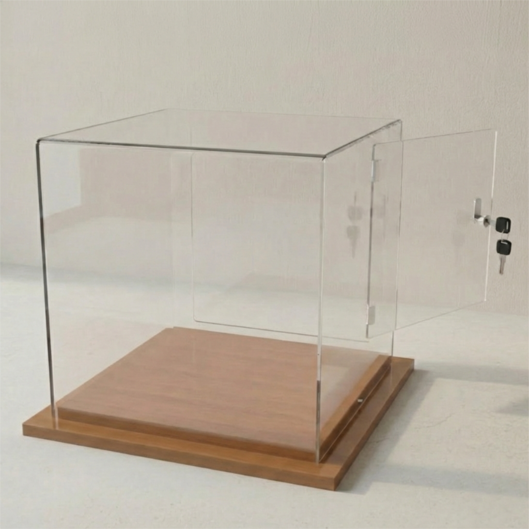 Cúpula Acrílico 40x40 Con Puerta, Base Melamínica