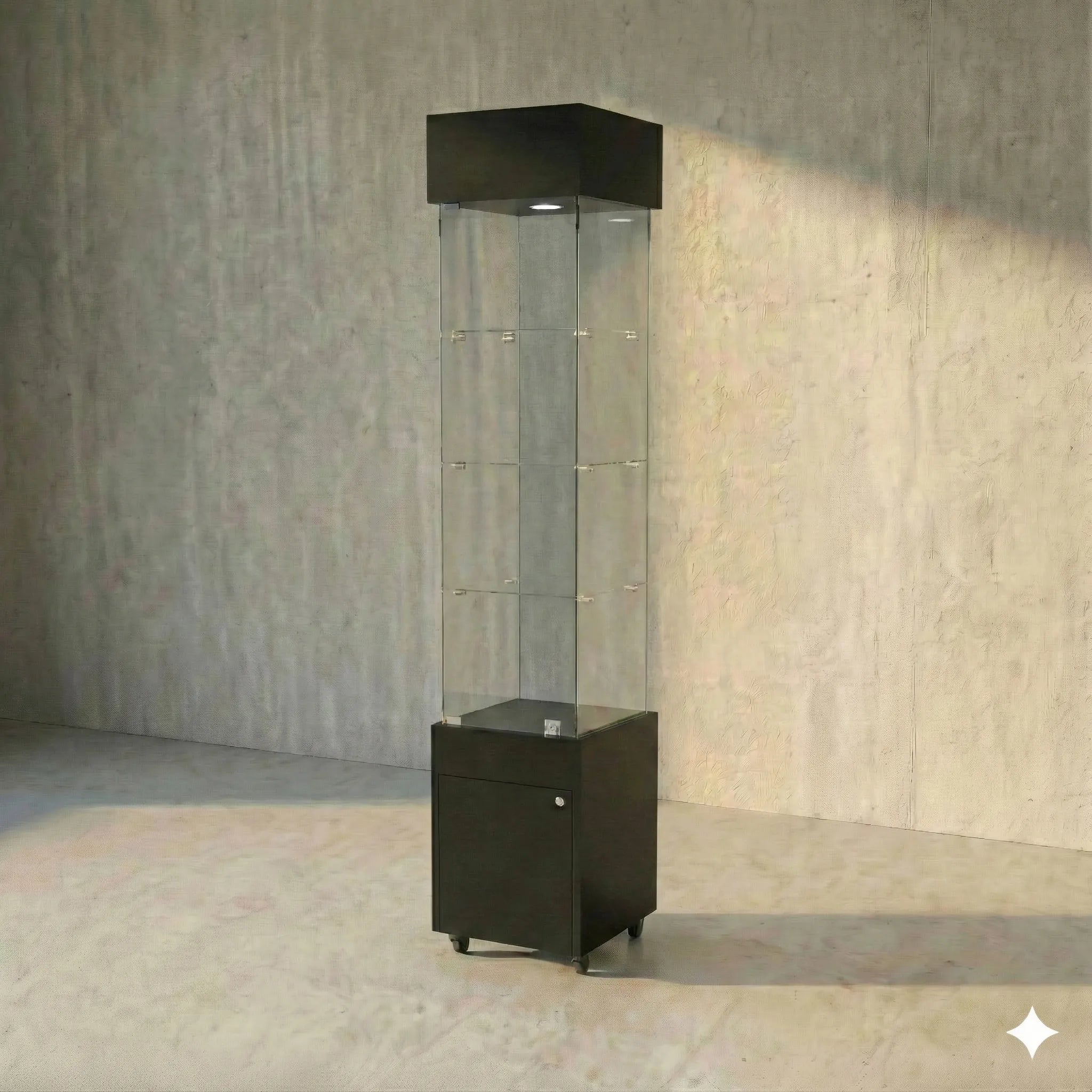 Vitrina Panorámica Para Exhibición Con Bodega 40x40x196cm