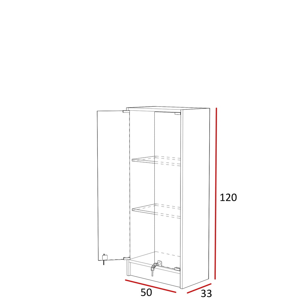 Vitrina Mural Melamínica Para Exhibición  50x33x120cm