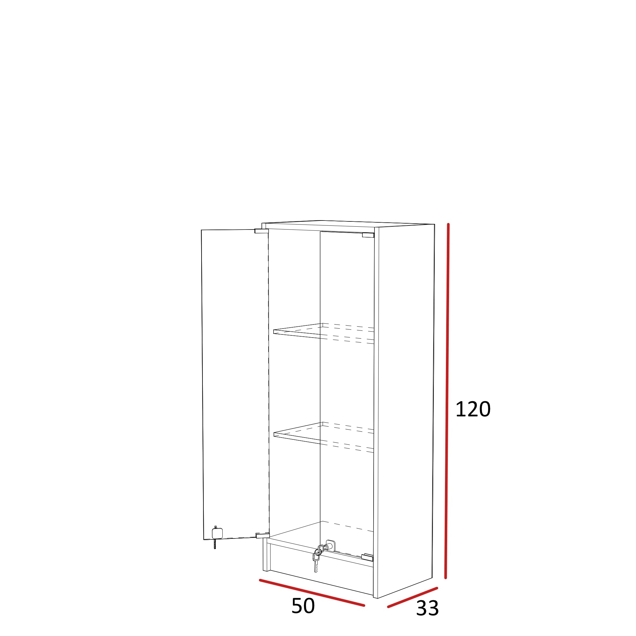 Vitrina Mural Melamínica Para Exhibición  50x33x120cm
