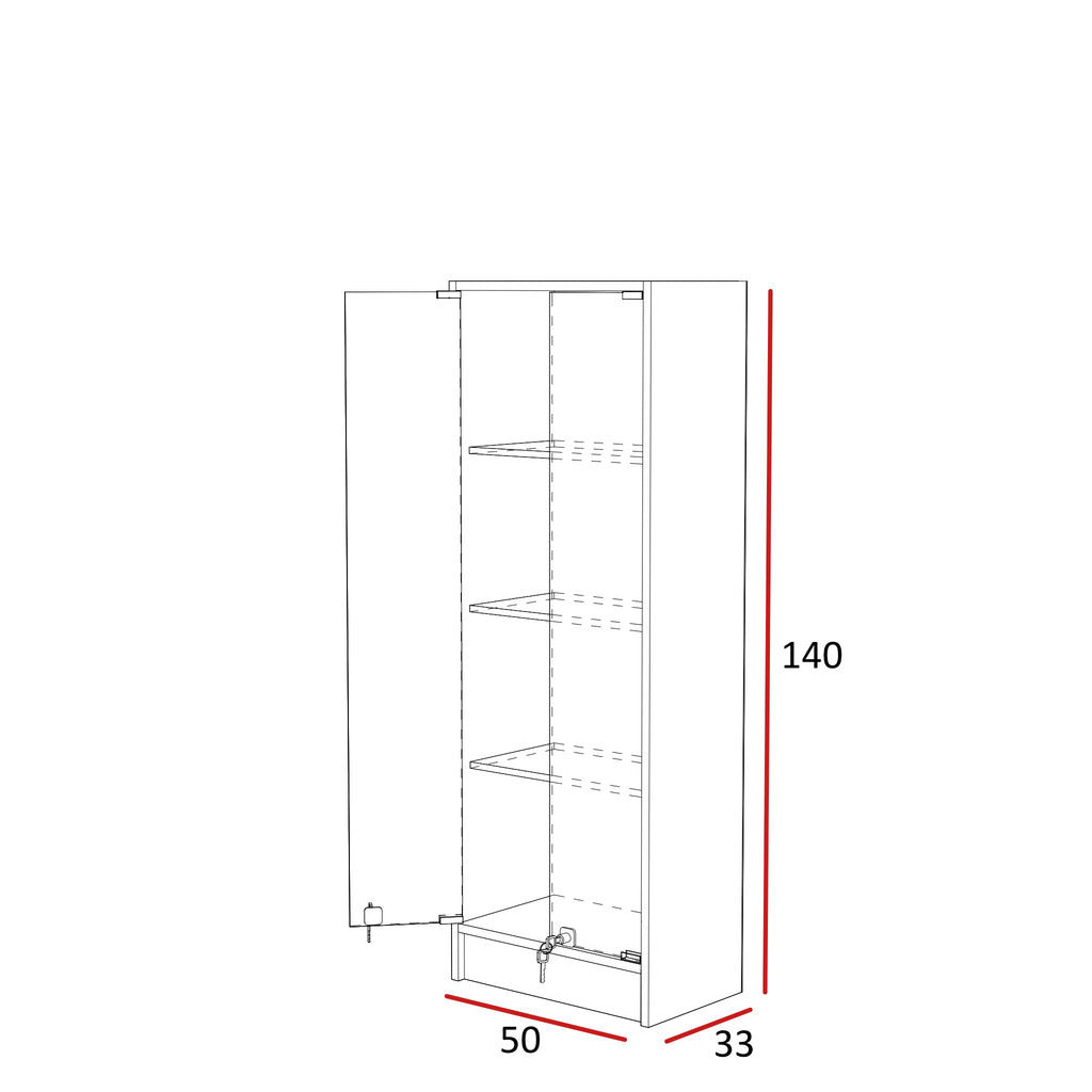 Vitrina Mural Melamínica Para Exhibición  50x33x140cm