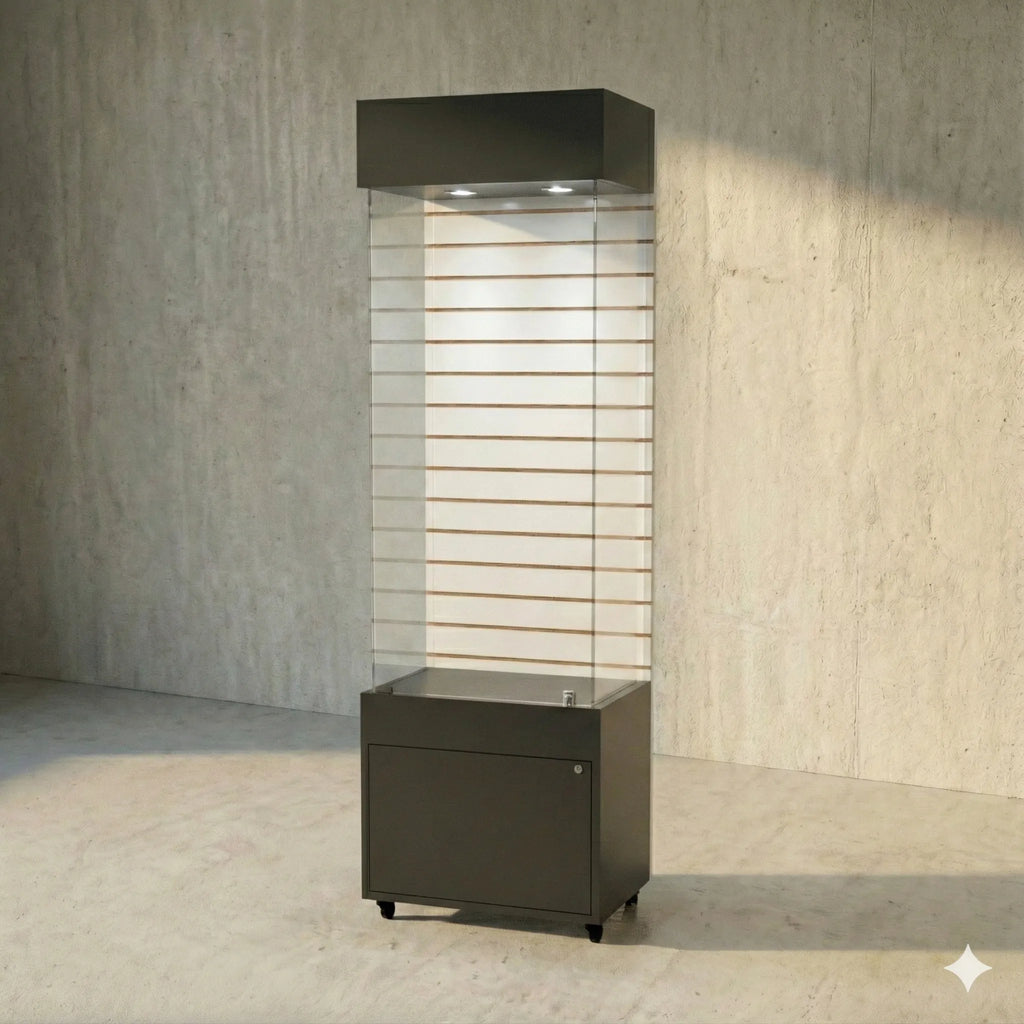 Vitrina 60x40 Ranurado CB Negro