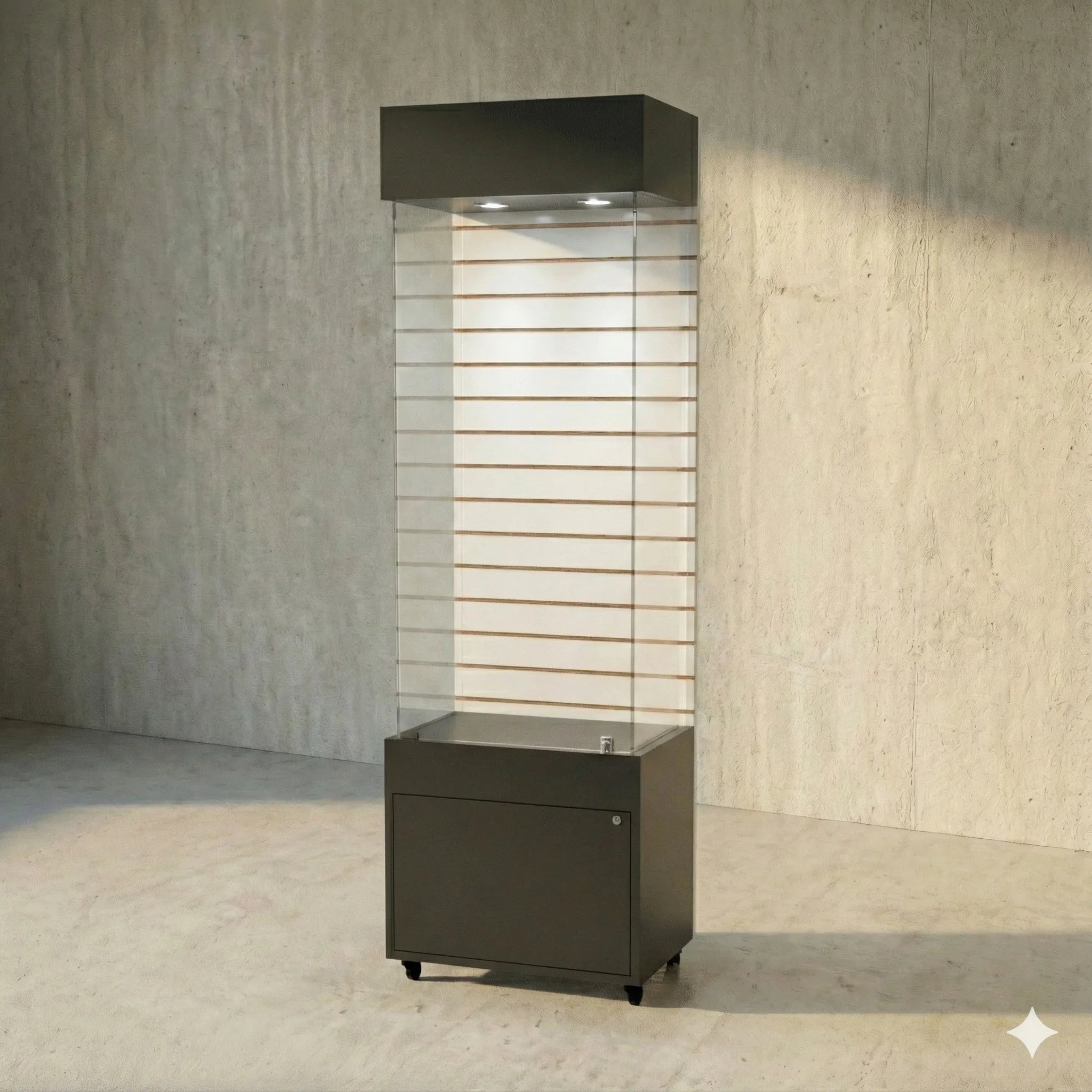 Vitrina 60x40 Ranurado CB Negro
