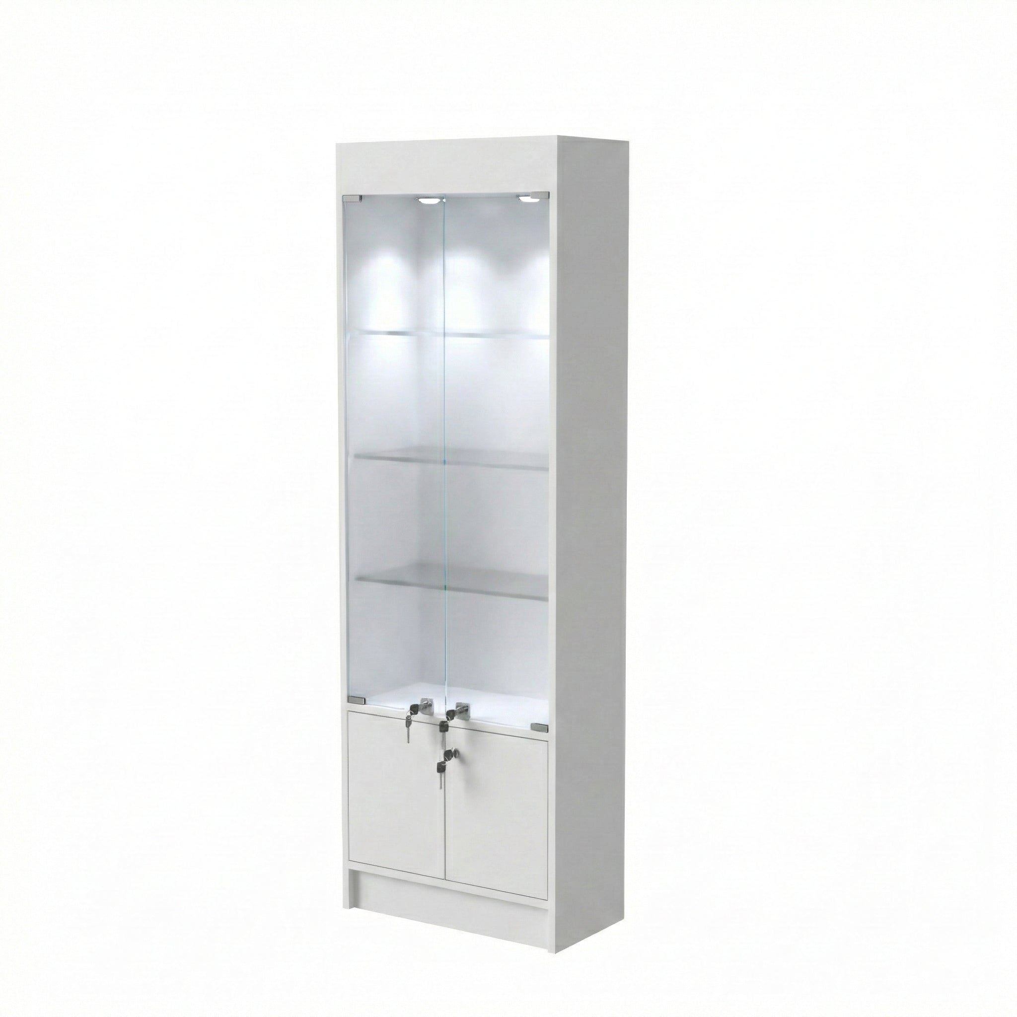 Vitrina Mural Melamínica Para Exhibición Con Bodega 60x33x180cm