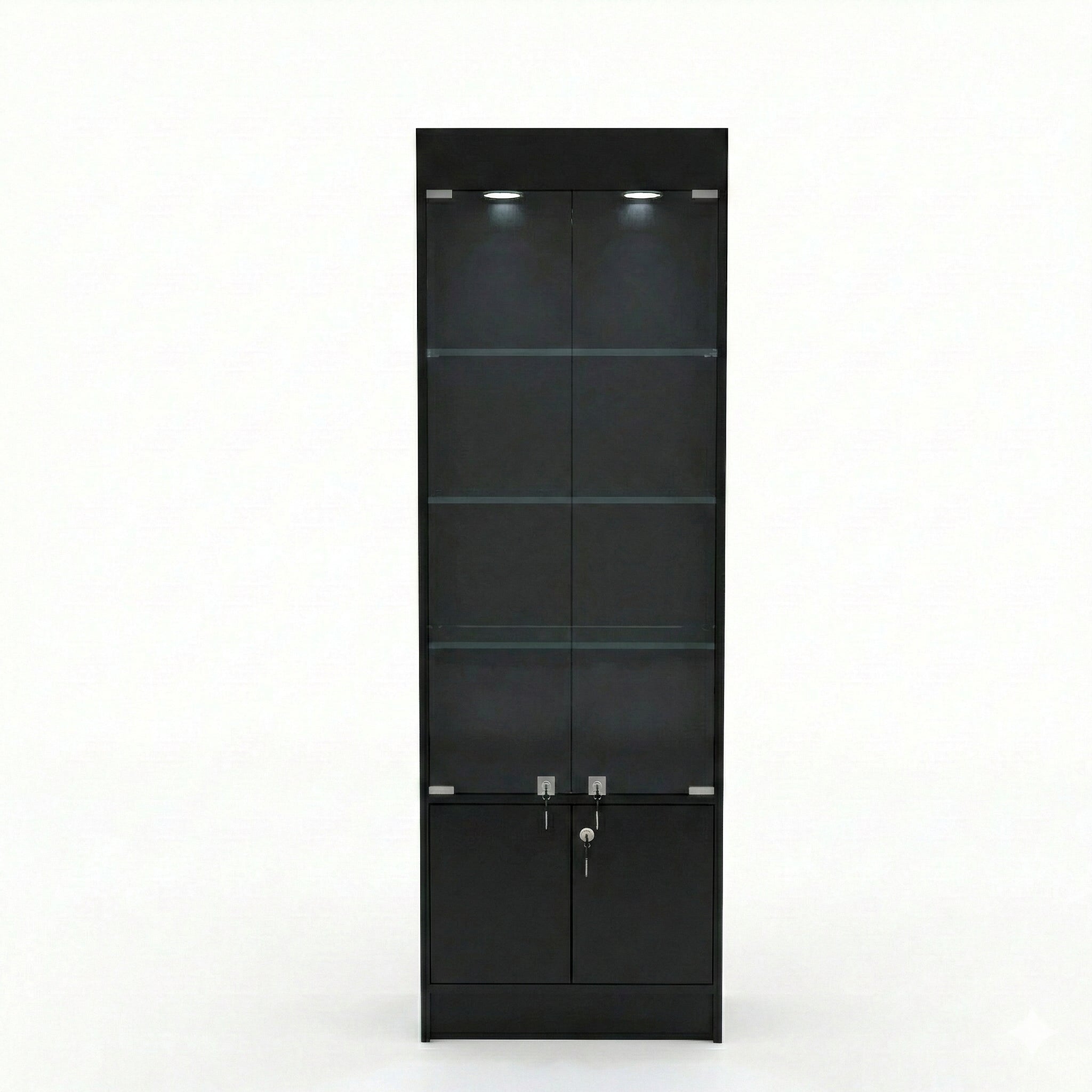 Vitrina Mural Melamínica Para Exhibición Con Bodega 60x33x180cm