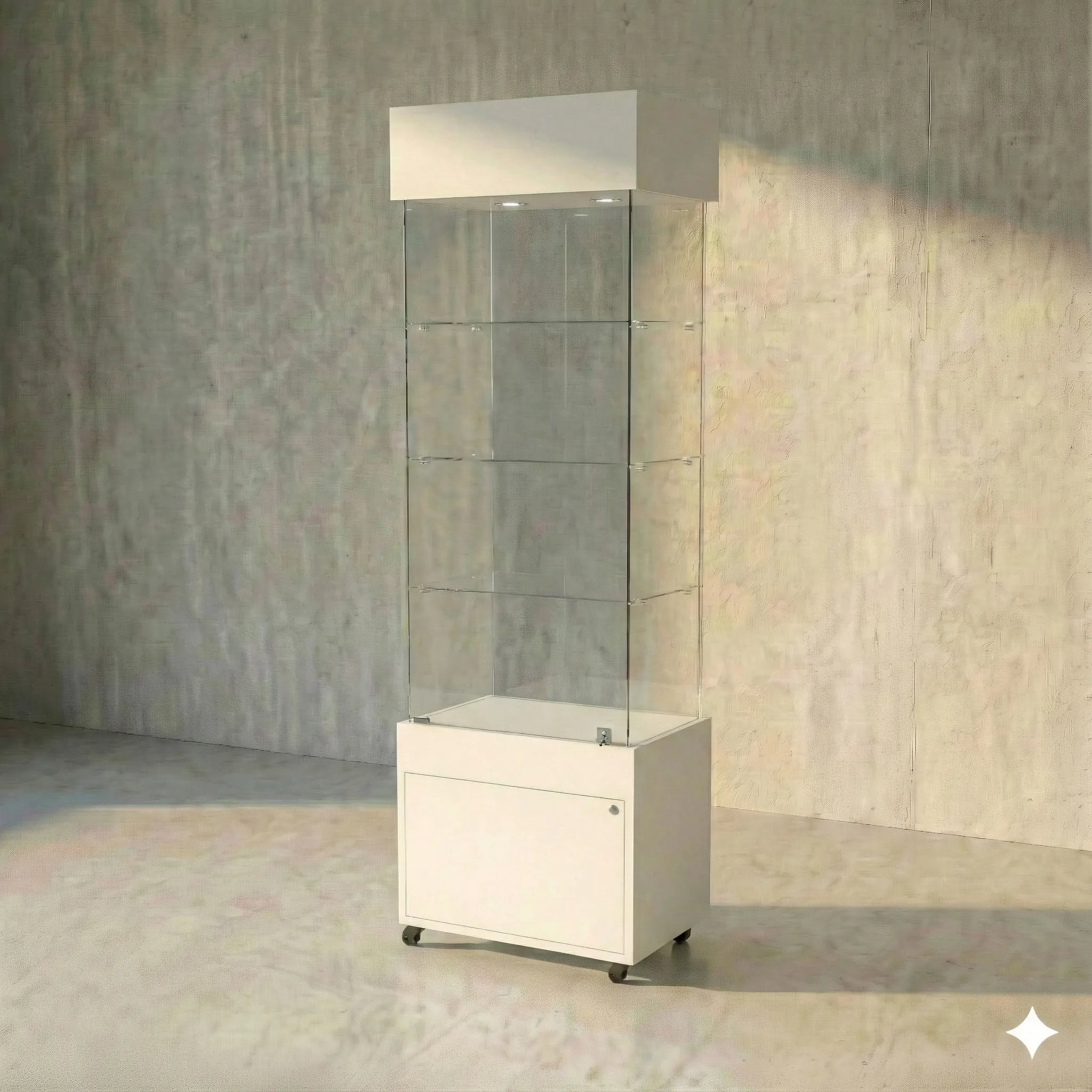 Vitrina Panorámica Para Exhibición Con Bodega 60x40x196cm