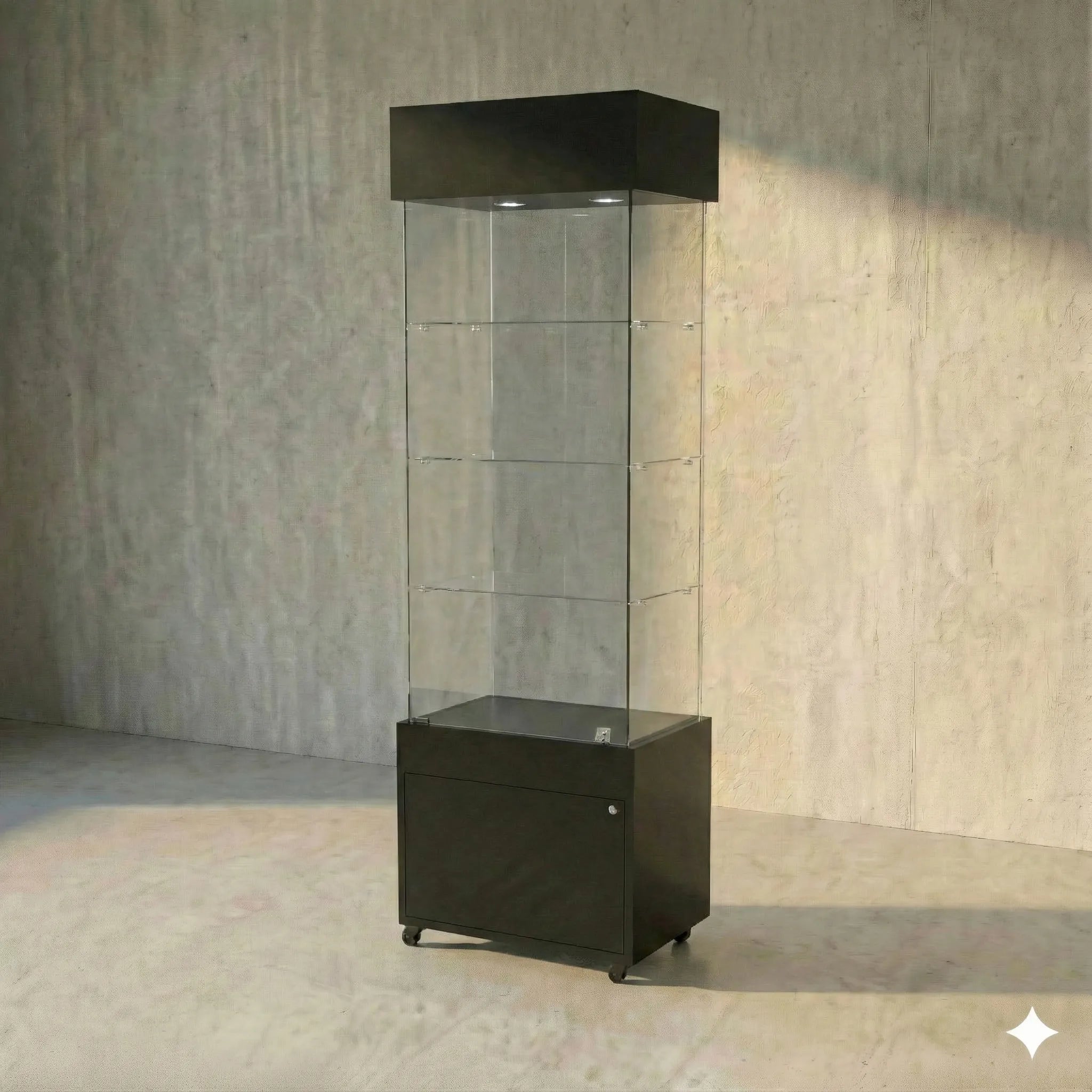 Vitrina Panorámica Para Exhibición Con Bodega 60x40x196cm