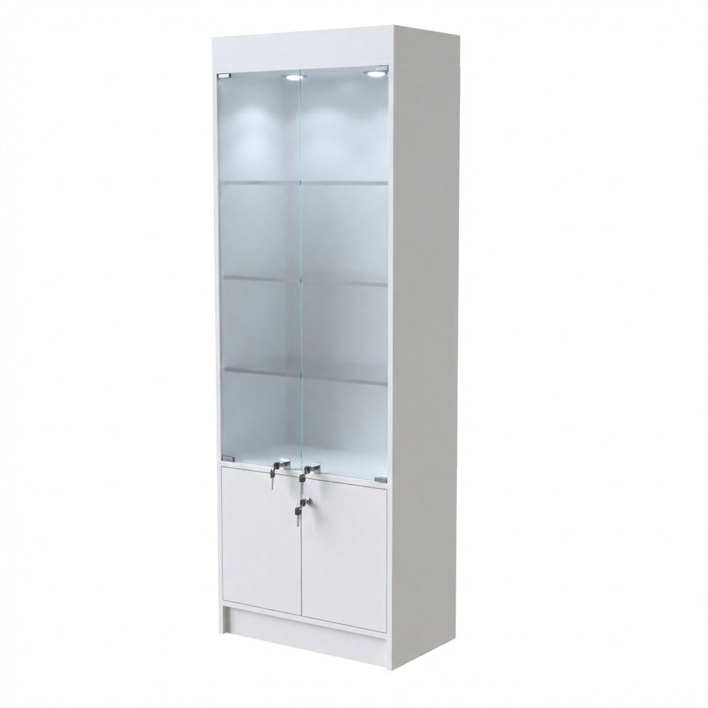 Vitrina Mural Melaminica Para Exhibición Con Bodega 70x40x200cm