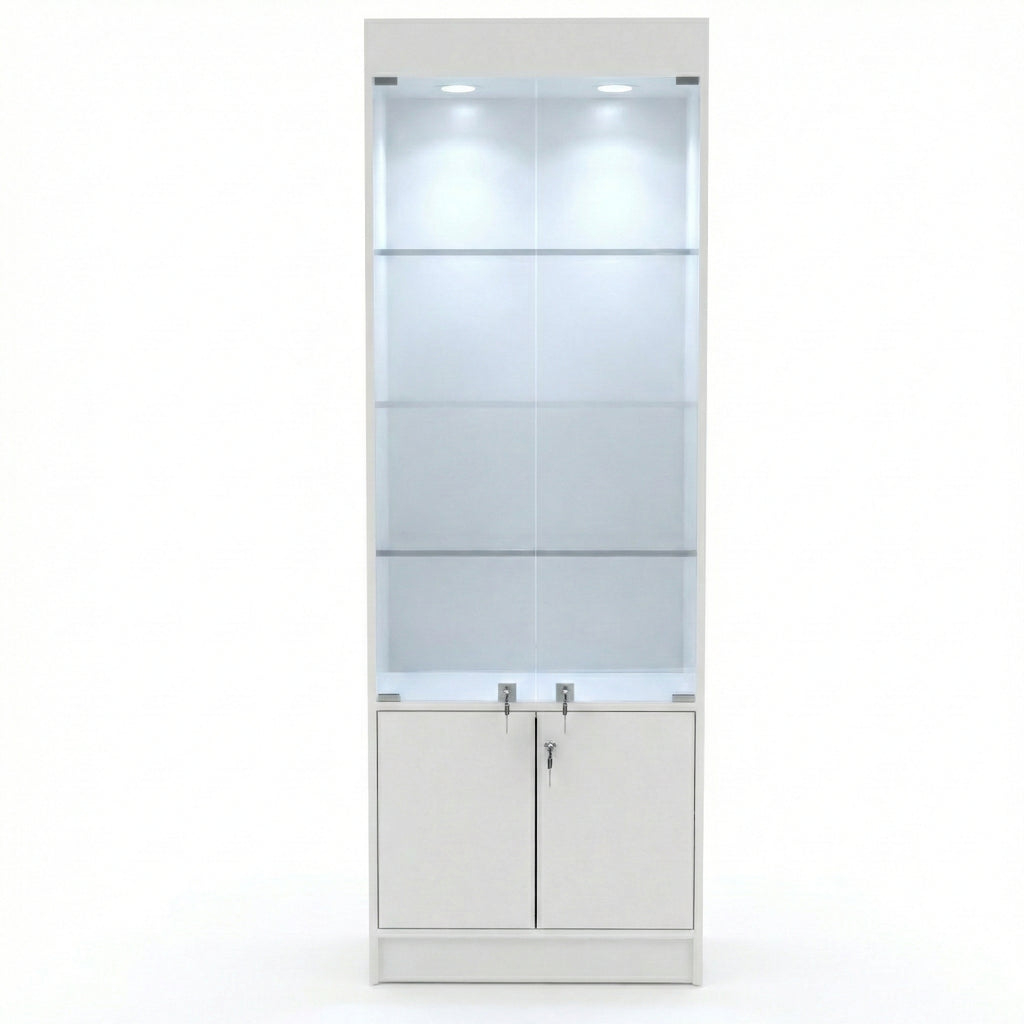 Vitrina Mural Melaminica Para Exhibición Con Bodega 70x40x200cm