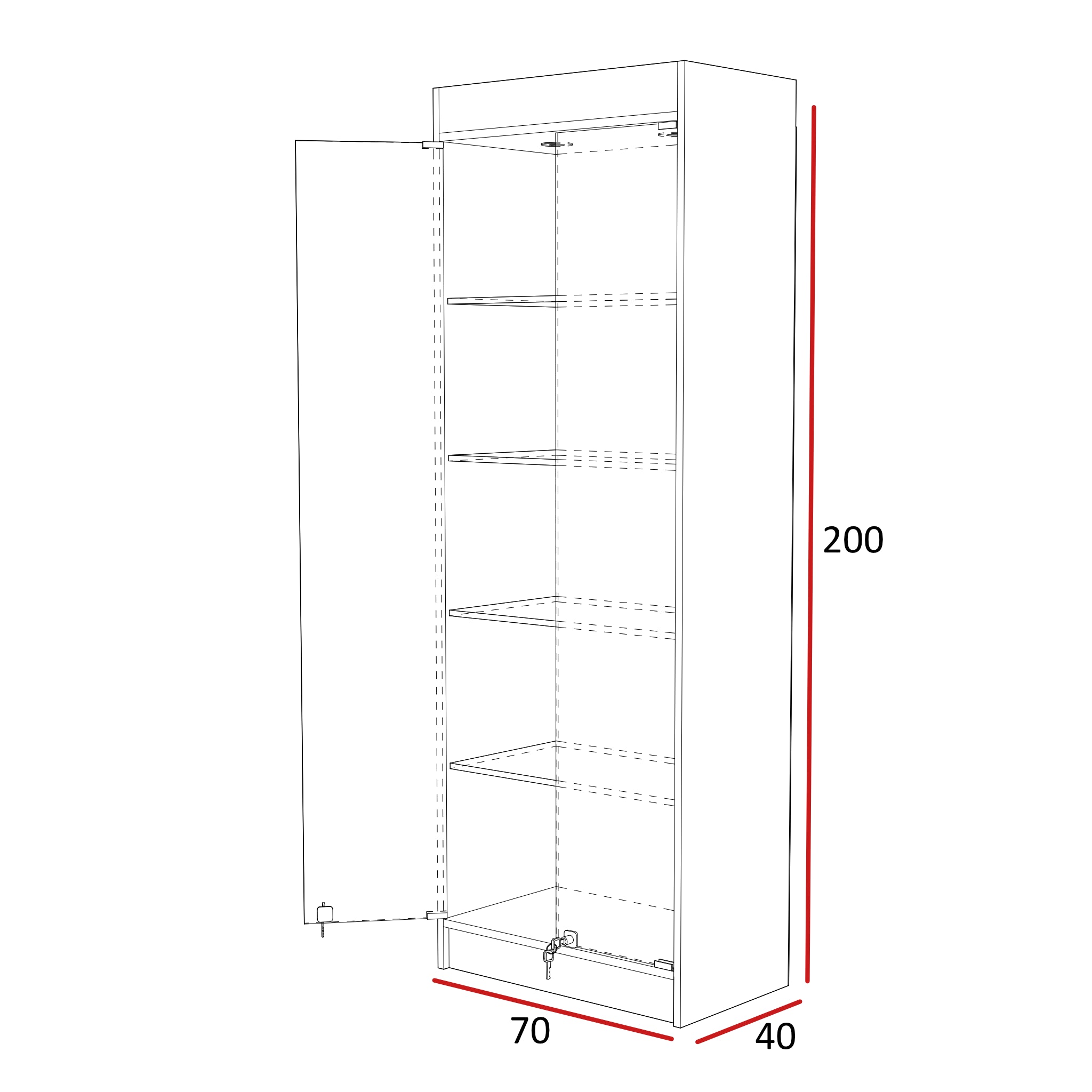 Vitrina Mural Melaminica Para Exhibición 70x40x200cm