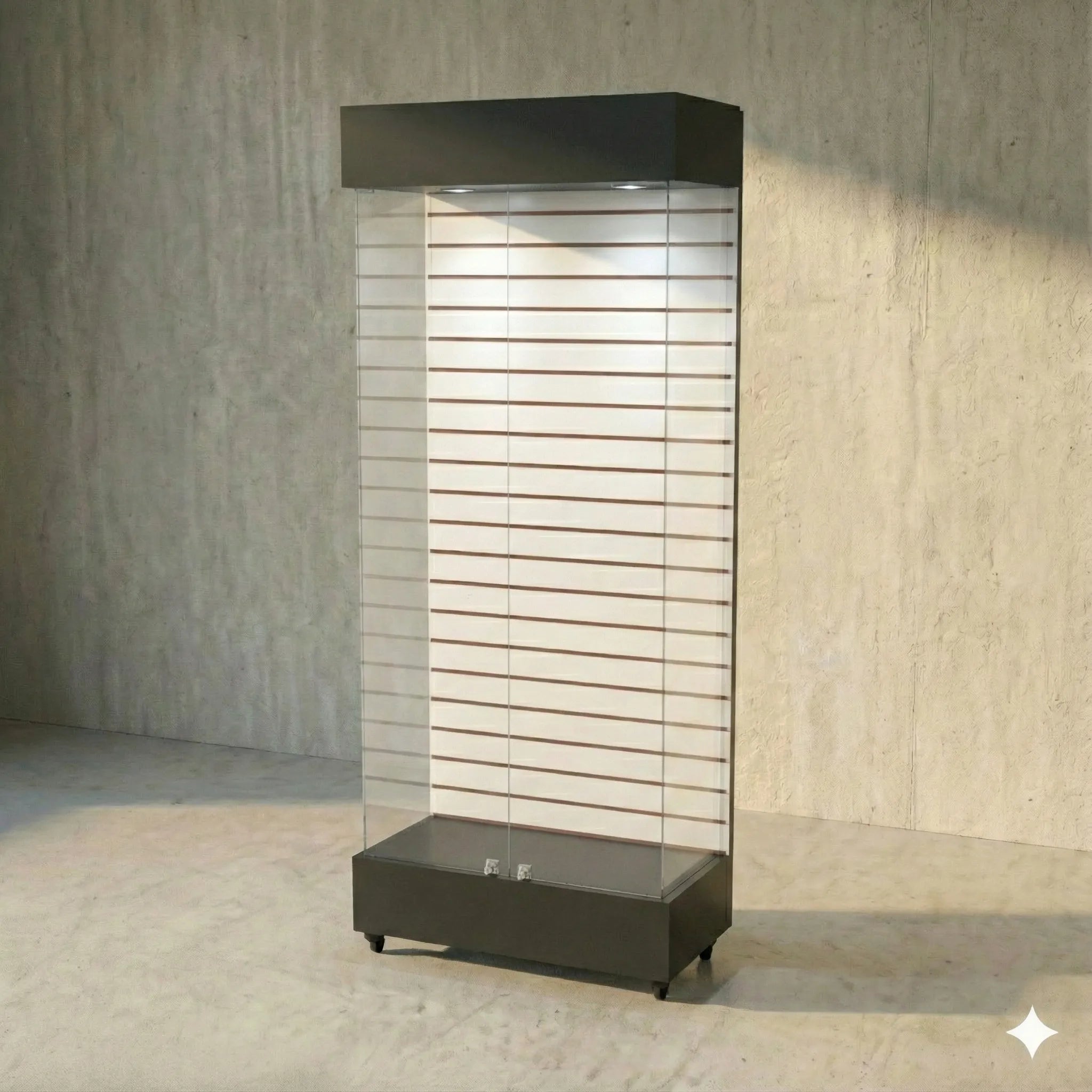 Vitrina 80x40 Ranurado SB Negro