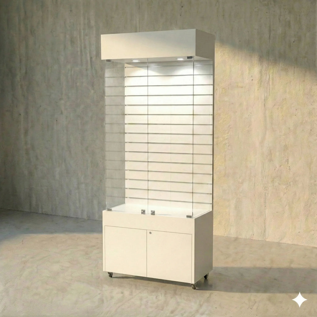 Vitrina 80x40 Ranurado CB Blanco