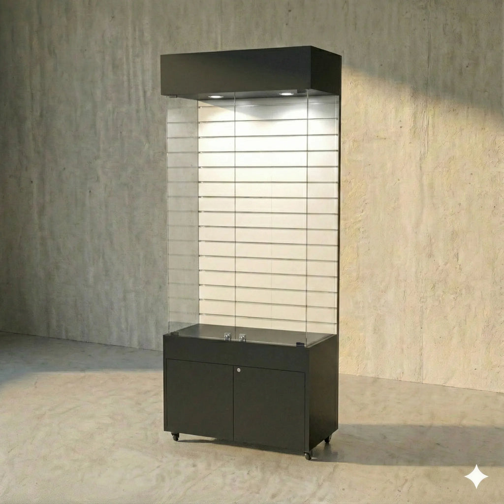 Vitrina 80x40 Ranurado CB Negro