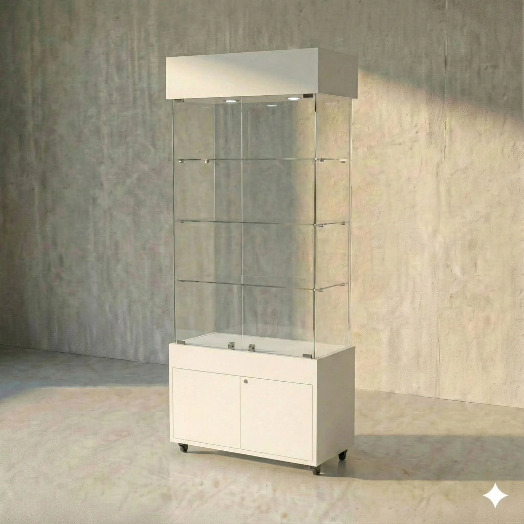 Vitrina Panorámica Para Exhibición Con Bodega 80x40x196cm