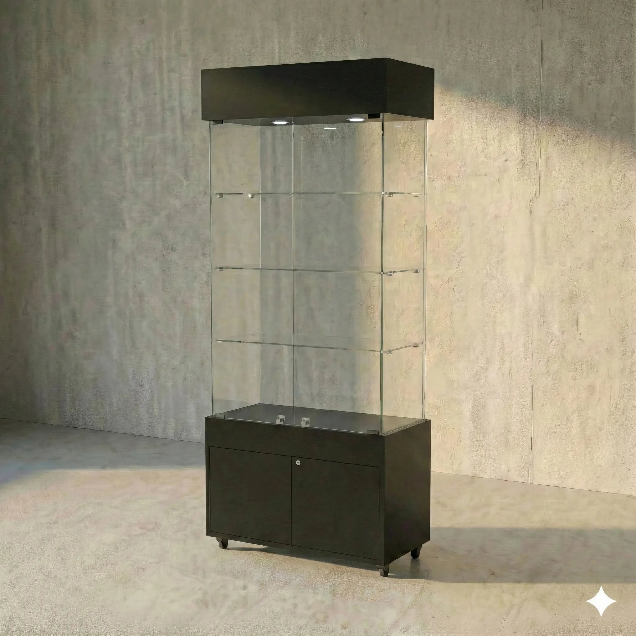 Vitrina Panorámica Para Exhibición Con Bodega 80x40x196cm