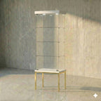 Vitrina Panorámica Para Exhibición Con Base Metal 60x40x180