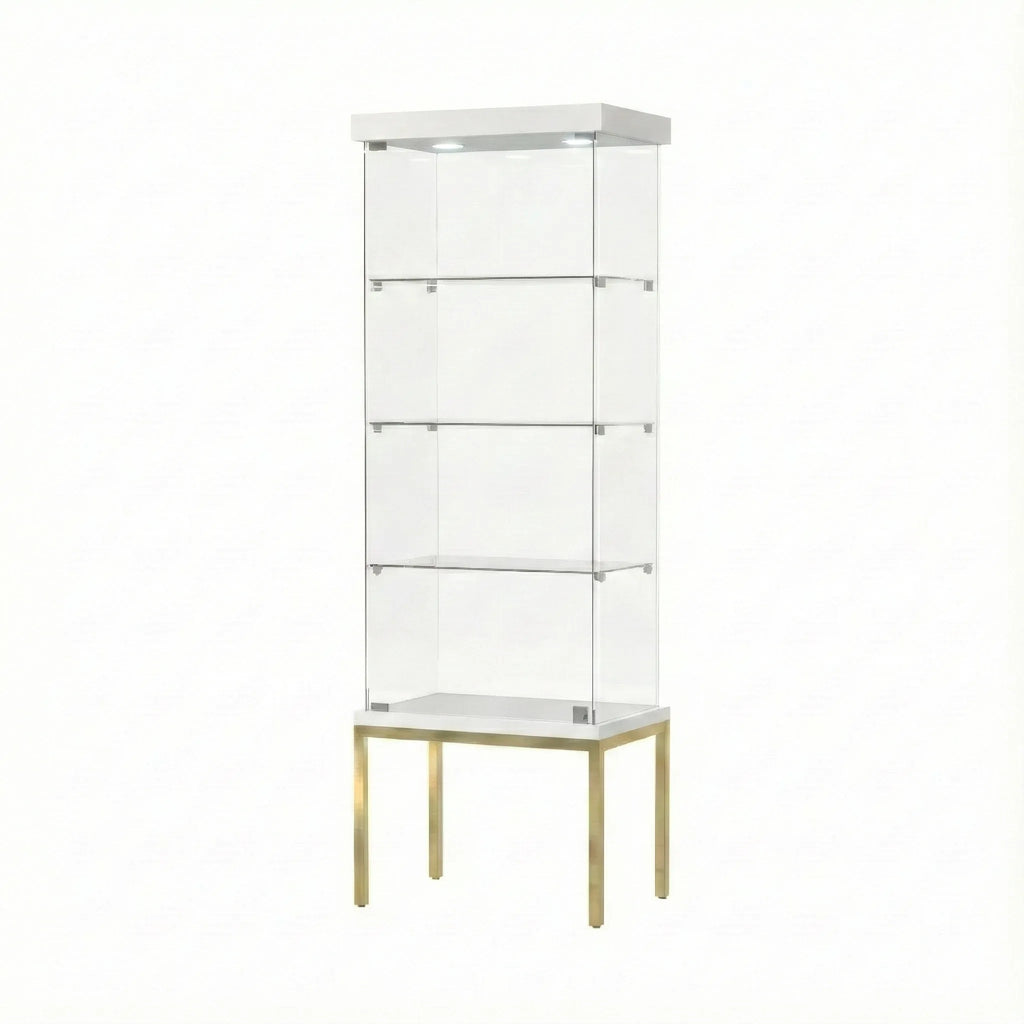 Vitrina Panorámica Para Exhibición Con Base Metal 60x40x180