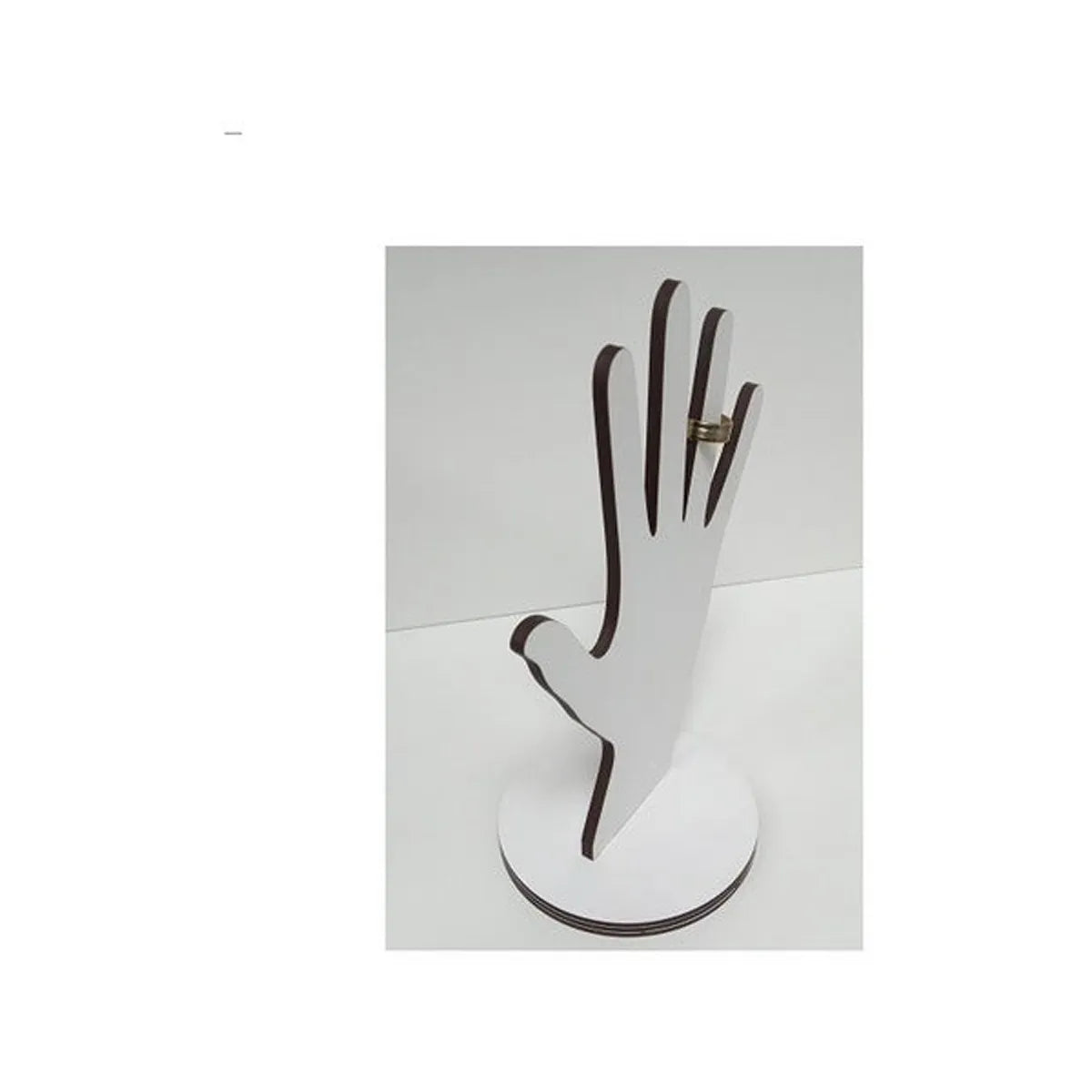 Exhibidor En Forma De Mano Para Anillos Blanco