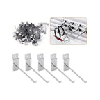 Ganchos De 15cm Para Panel Ranurado Delgado, 40 Unidades Color Cromo