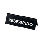 Pack 2 Cartel De Mesa Acrílico Negro Con Letras Blancas 20x8 Negro