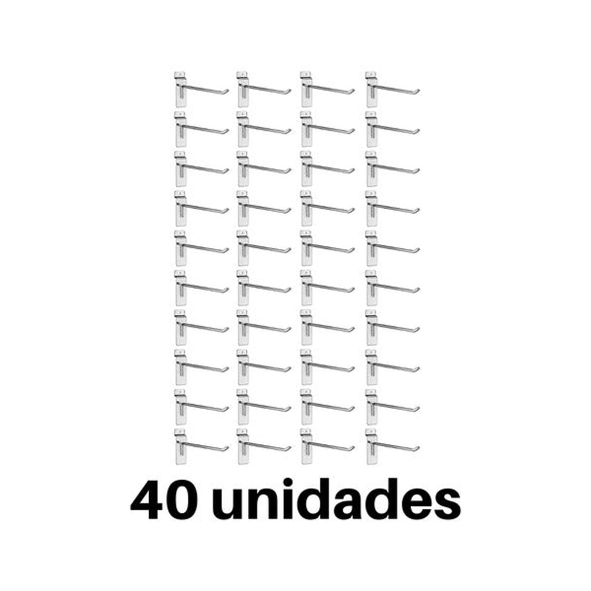 Ganchos Para Panel Ranurado De 10cm, 40 Unidades Cromo
